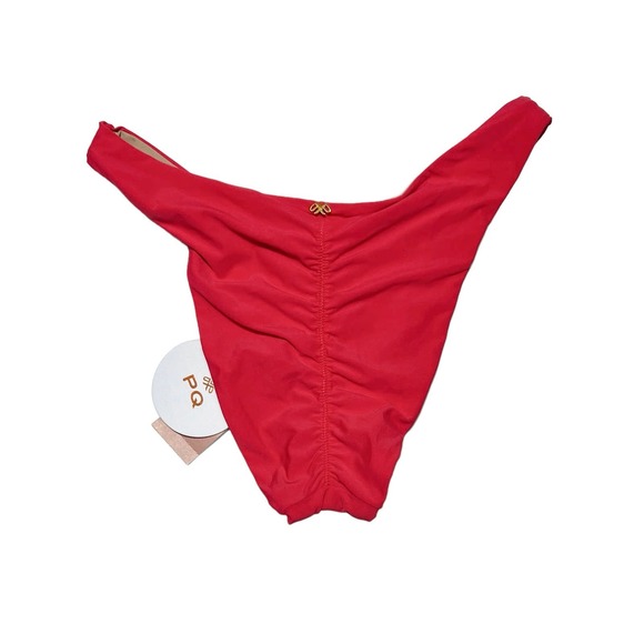 PQ Swim AVALON High Leg Bikini Bottom Red Size S NWT - Picture 3 of 6